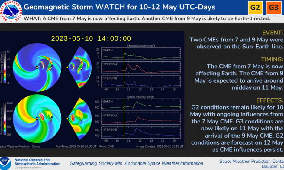 G3 (Strong) Storm Watch Now in Effect for 11 May NOAA